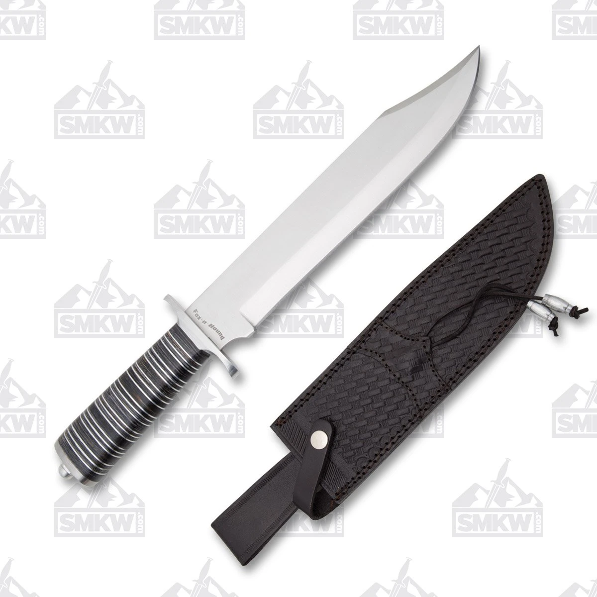 Fox-N-Hound Stacked Bowie Knife Black Pakkawood Handle W/Sheath FH122