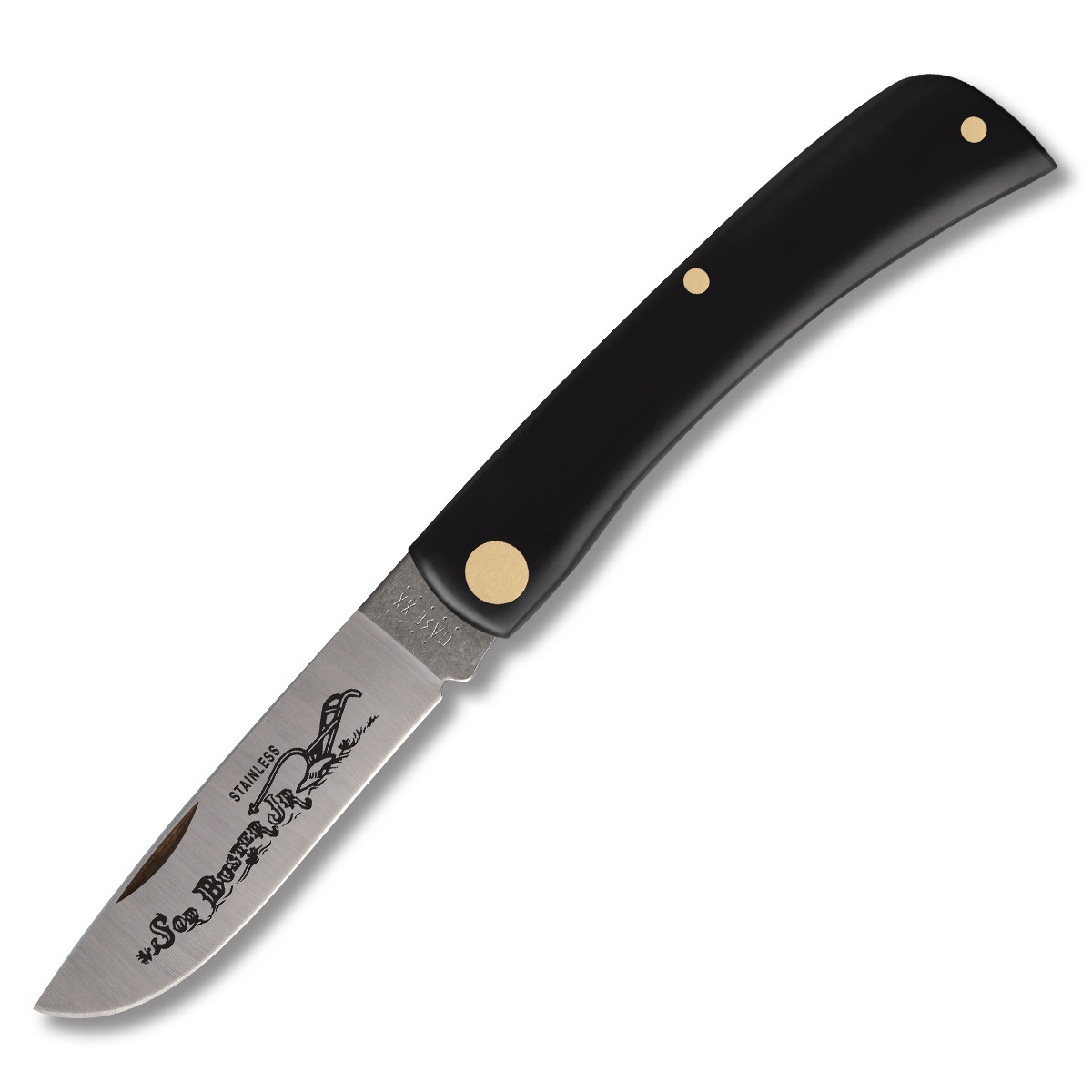 Case Black Composition Sod Buster Jr Folding Knife CA2137SS