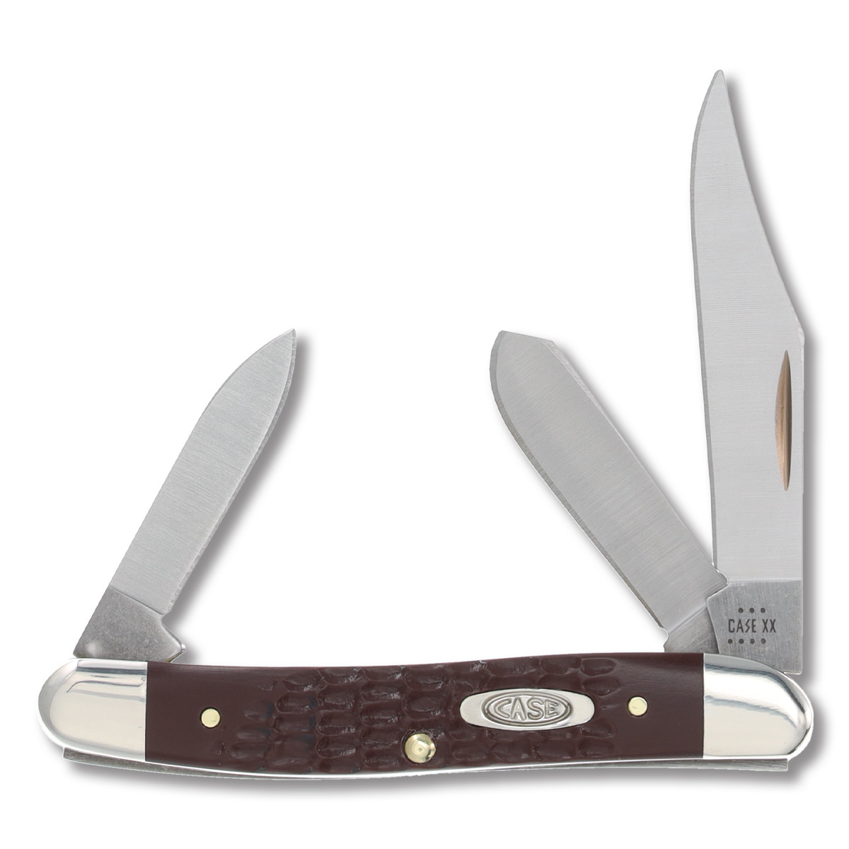 Case XX Knives Medium Stockman Folding Knife 3.25in Brown Jigged Synthetic