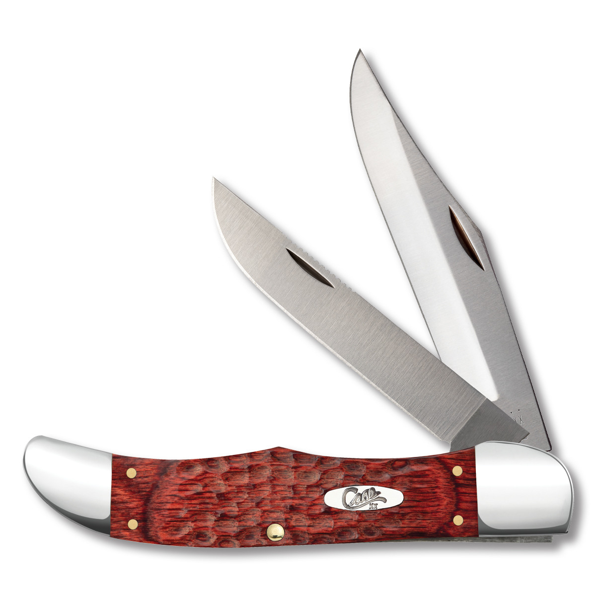 Case XX Jigged Rosewood Two-Blade Folding Hunter with Leather