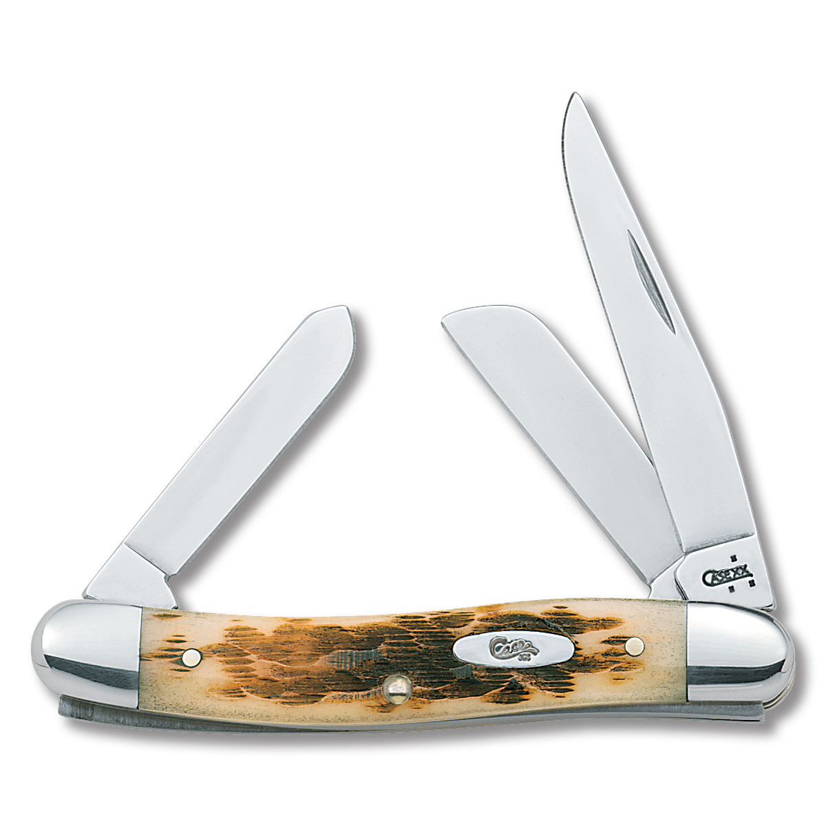 Case XX Amber Jigged Bone Stockman Folding Knife