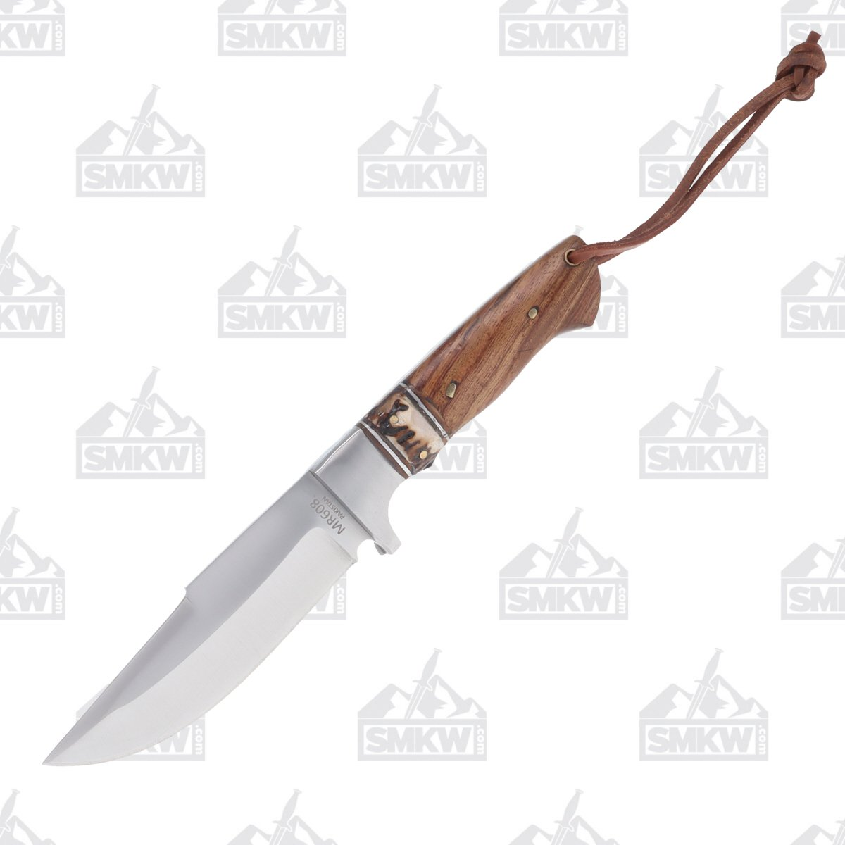 Marbles Wood and Stag Fixed Blade Knife 6.25in Satin Skinner