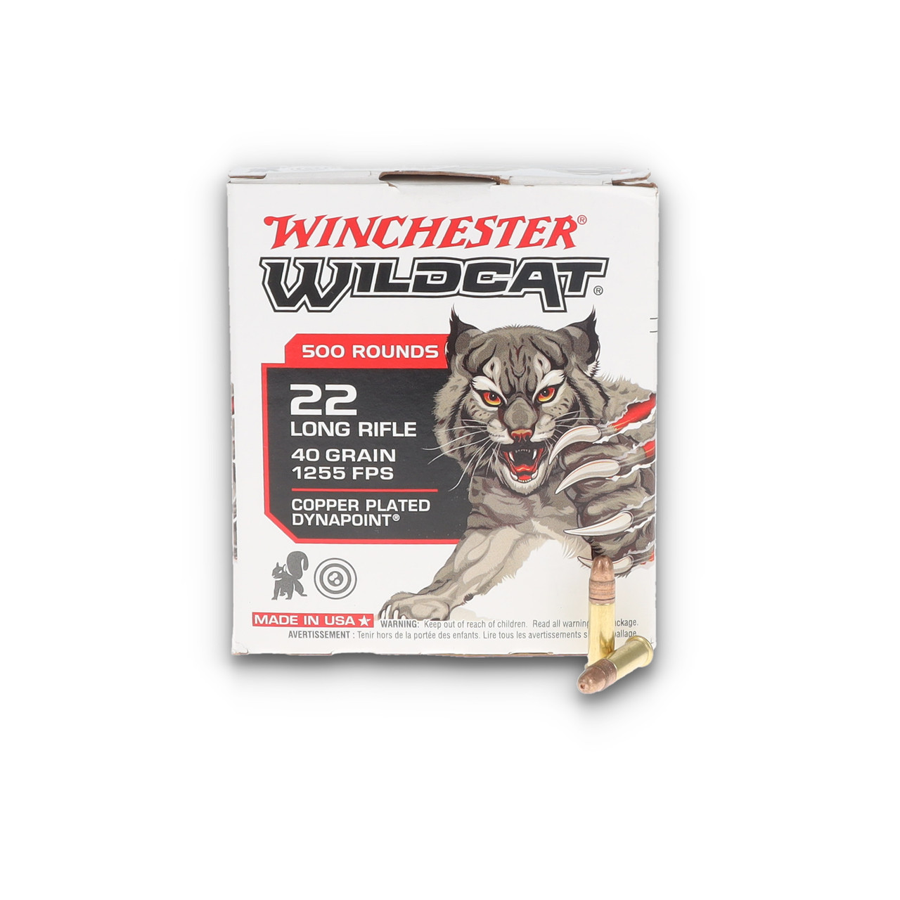 Winchester Wildcat .22 LR Copper Plated DynaPoint 40gr LRN 500rd Brick