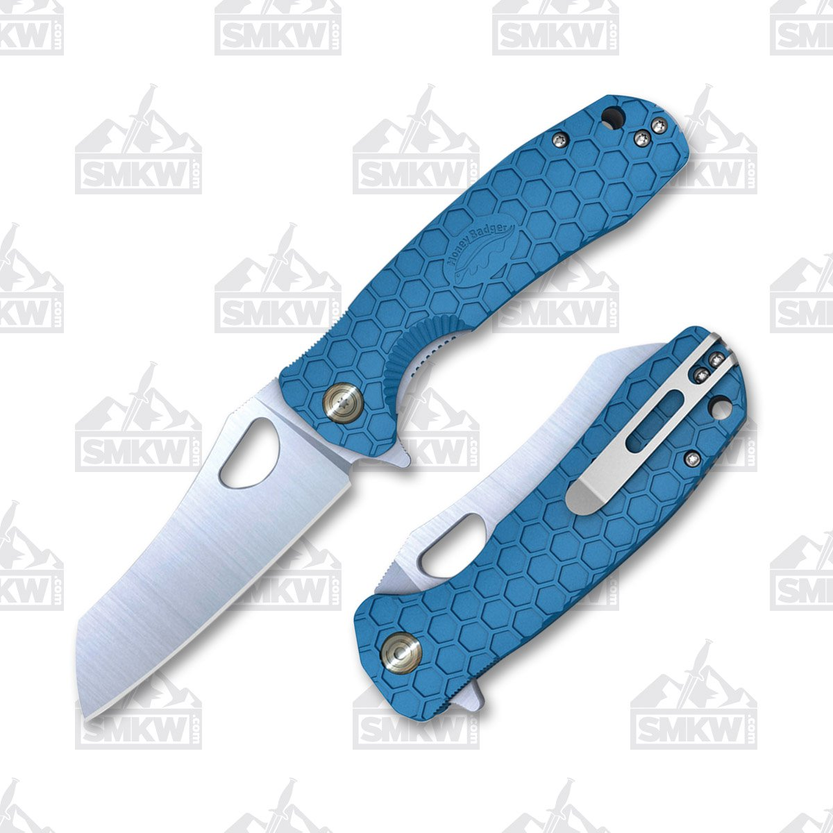 Honey Badger Small Linerlock Folding Knife 8Cr13MoV Wharncliffe/Blue HB1048