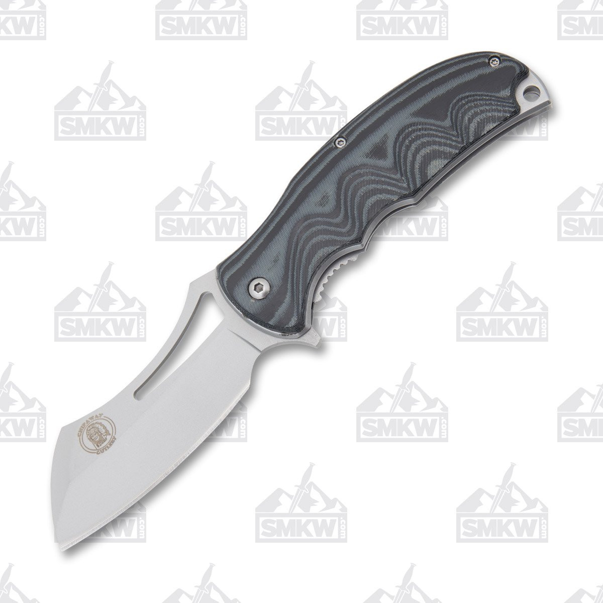 Frost Chipaway Assisted Opening Cleaver Folding Knife Blk/GRN Micarta Handle SS Blade FRCW093B