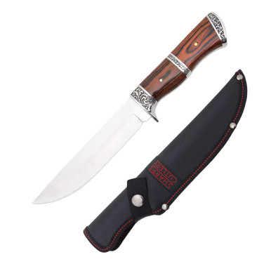 Frost Cutlery Sharps Cutlery Brown Pakkawood Fancy Bowie Fixed Blade