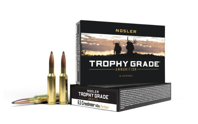 Nosler Trophy Grade 6.5 Creedmoor Ammunition 140 Grain Partition Soft Point 20 Rounds NOS61016