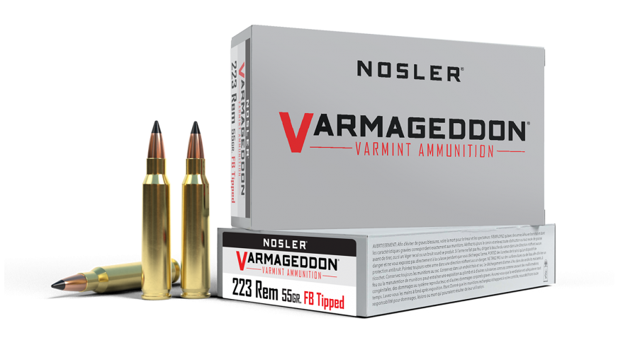 Nosler Varmageddon .223 Rem 55gr Flat Base Tipped Brass 20 Rds