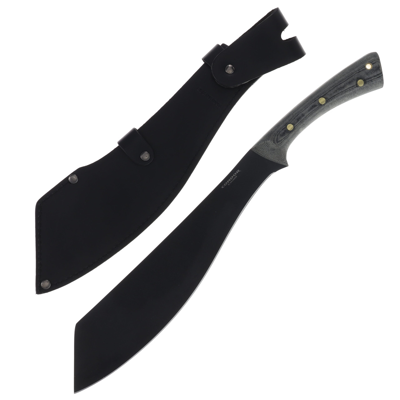 Condor Tool and Knife Warlock Machete Gray Micarta 12.61in Black Plain Edge Blade CTK253125HC