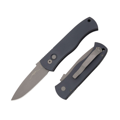 ProTech Emerson SMKW Exclusive CQC7 Automatic Knife Matte Gray Spear Point/Smoky Gray Aluminum AUPTE7A5SMKW