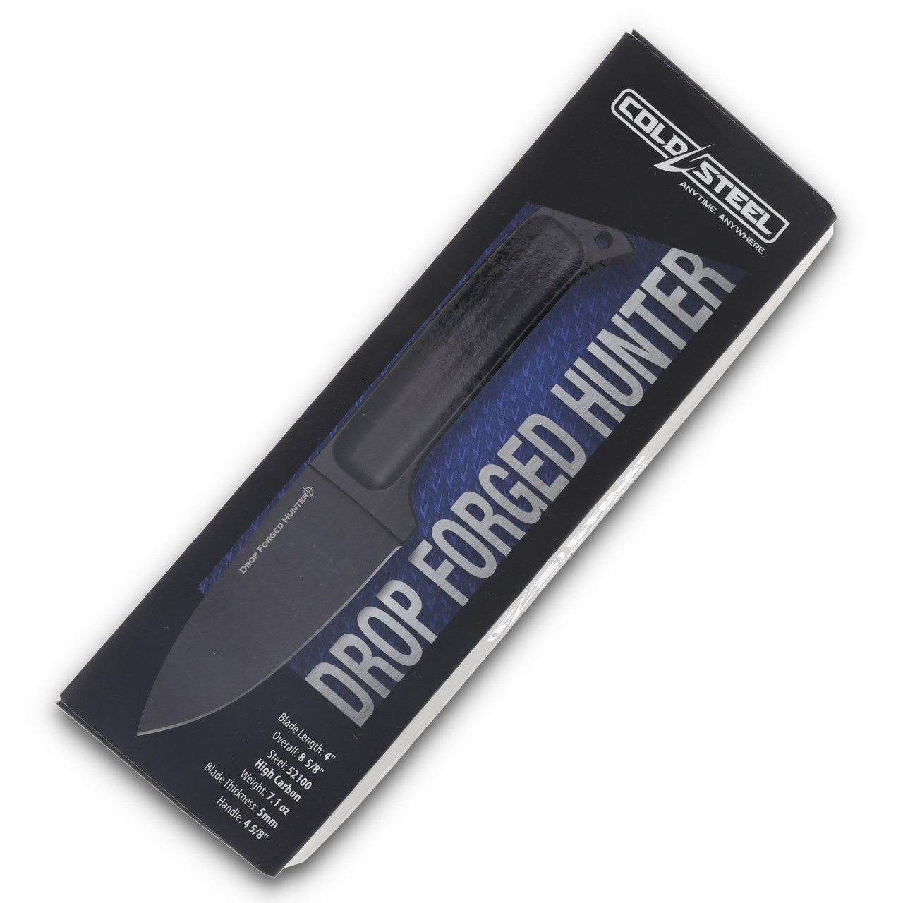 Cold Steel Drop Forged Hunter Fixed Knife 4in Plain Black Drop