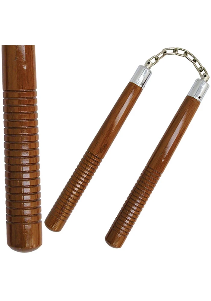 Master Cutlery Nunchaku 12" Natural Round Hardwood