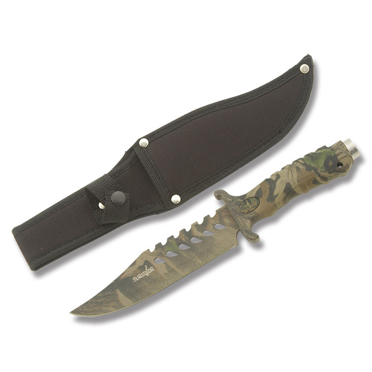 Survivor 10.5Inch Bowie Camo Fixed Blade DBHK1037S
