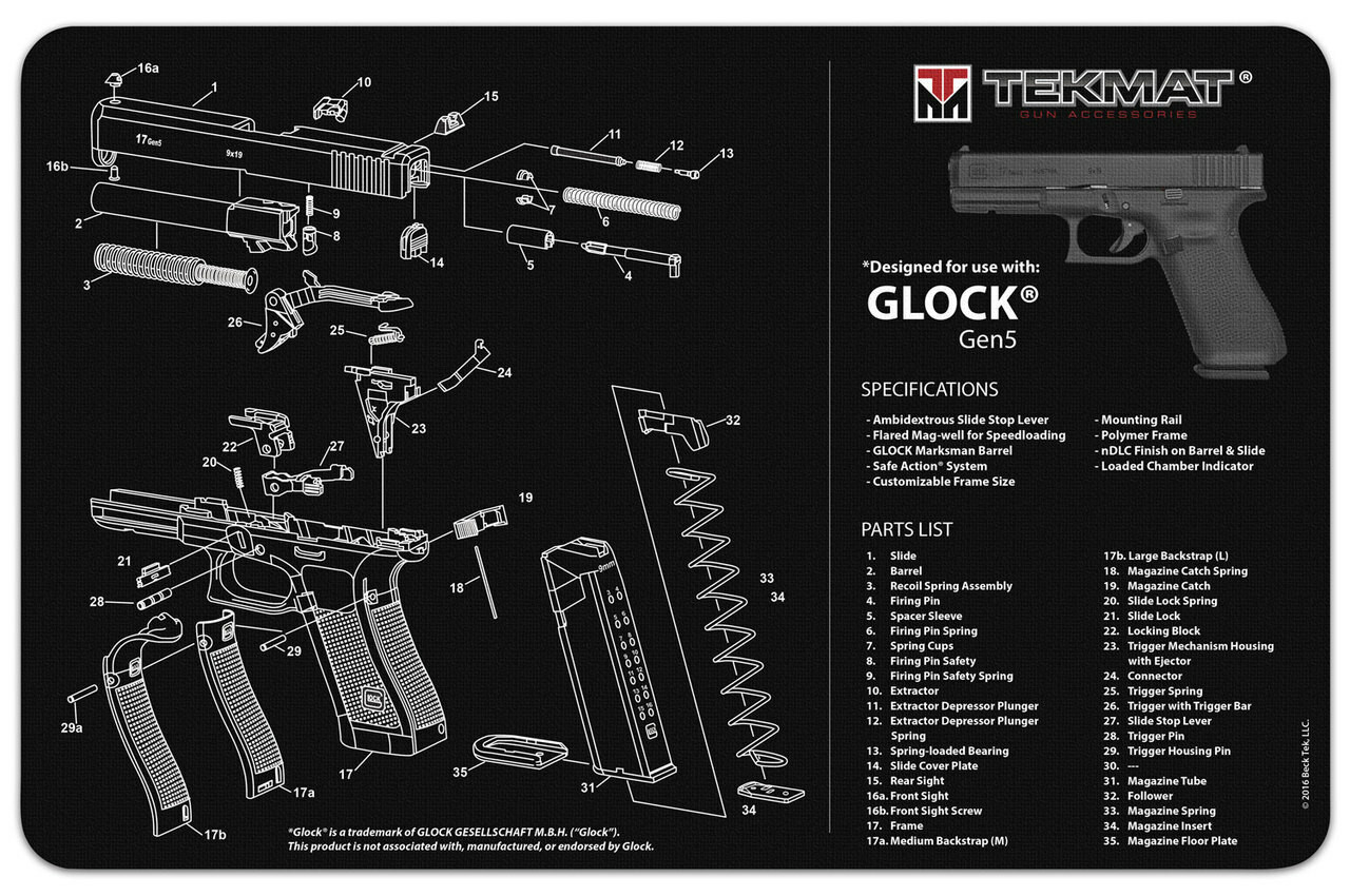 TekMat Glock Gen5 Gun Cleaning Mat