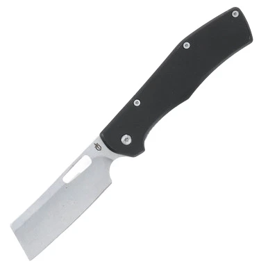 Gerber Flatiron Folding Knife Dark Gray 3.6in Plain Stonewash Cleaver