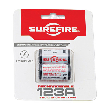 SureFire 123A Lithium Batteries 2 Pack - 10-Year Shelf Life Power