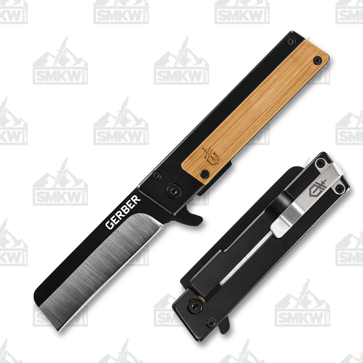 Gerber Quadrant Framelock Folding Knife Bamboo Inlay 7Cr17Mov Satin