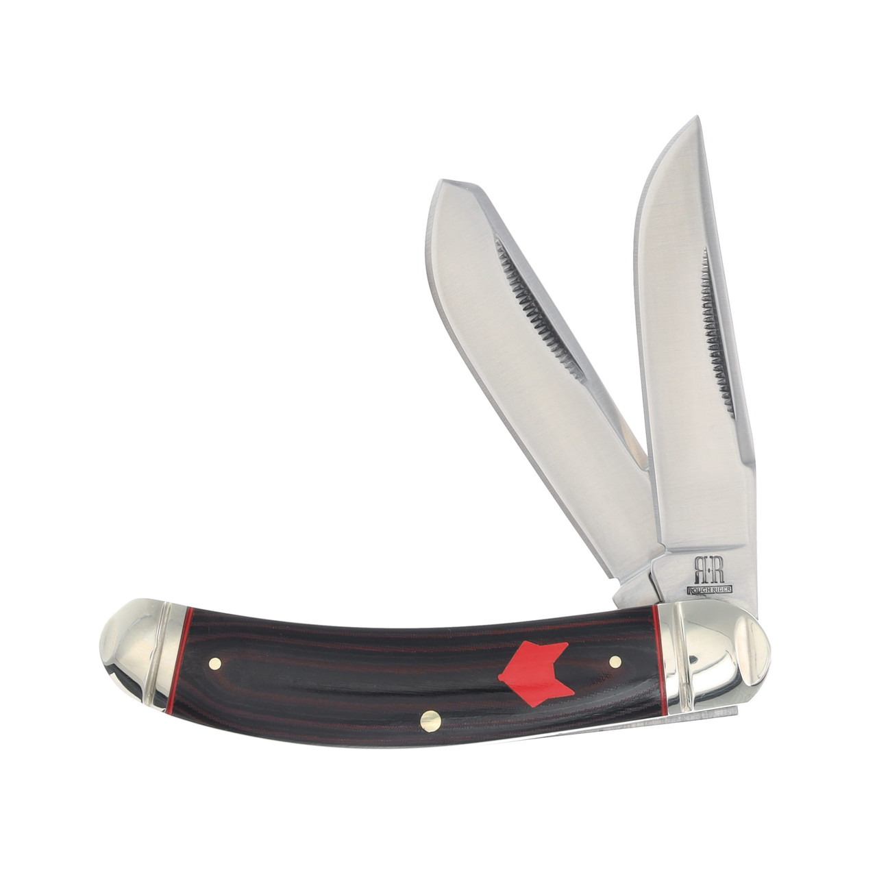 Rough Ryder Black and Red Micarta Sowbelly Trapper Folding Knife