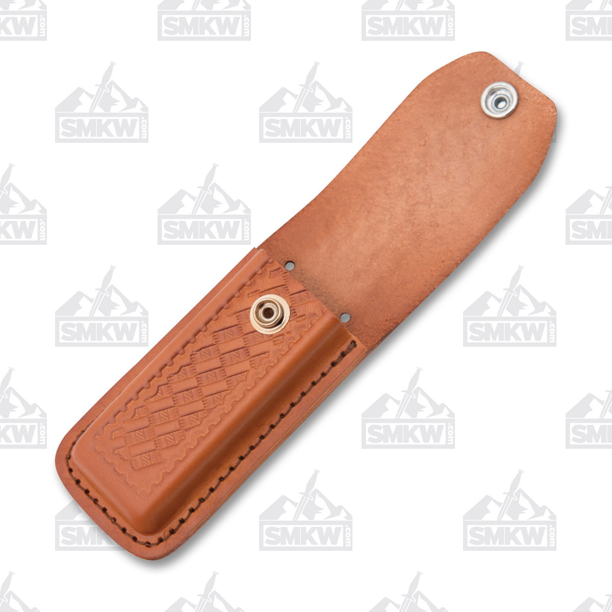 5" Leather Basketweave Sheath Smoky Mountain Knife Works