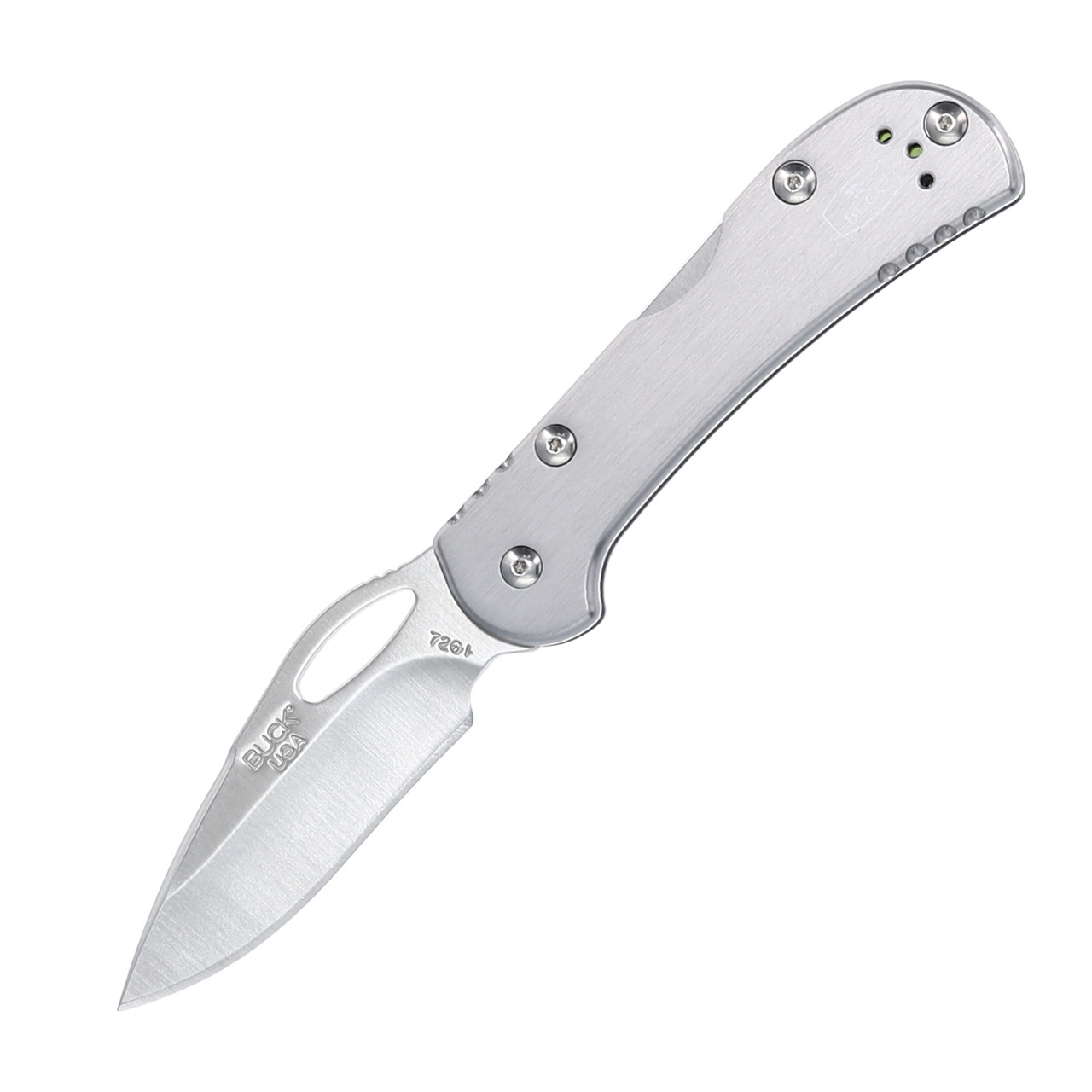 Buck 726 Mini SpitFire Folding Knife Gray Plain Drop Point Blade BU7800