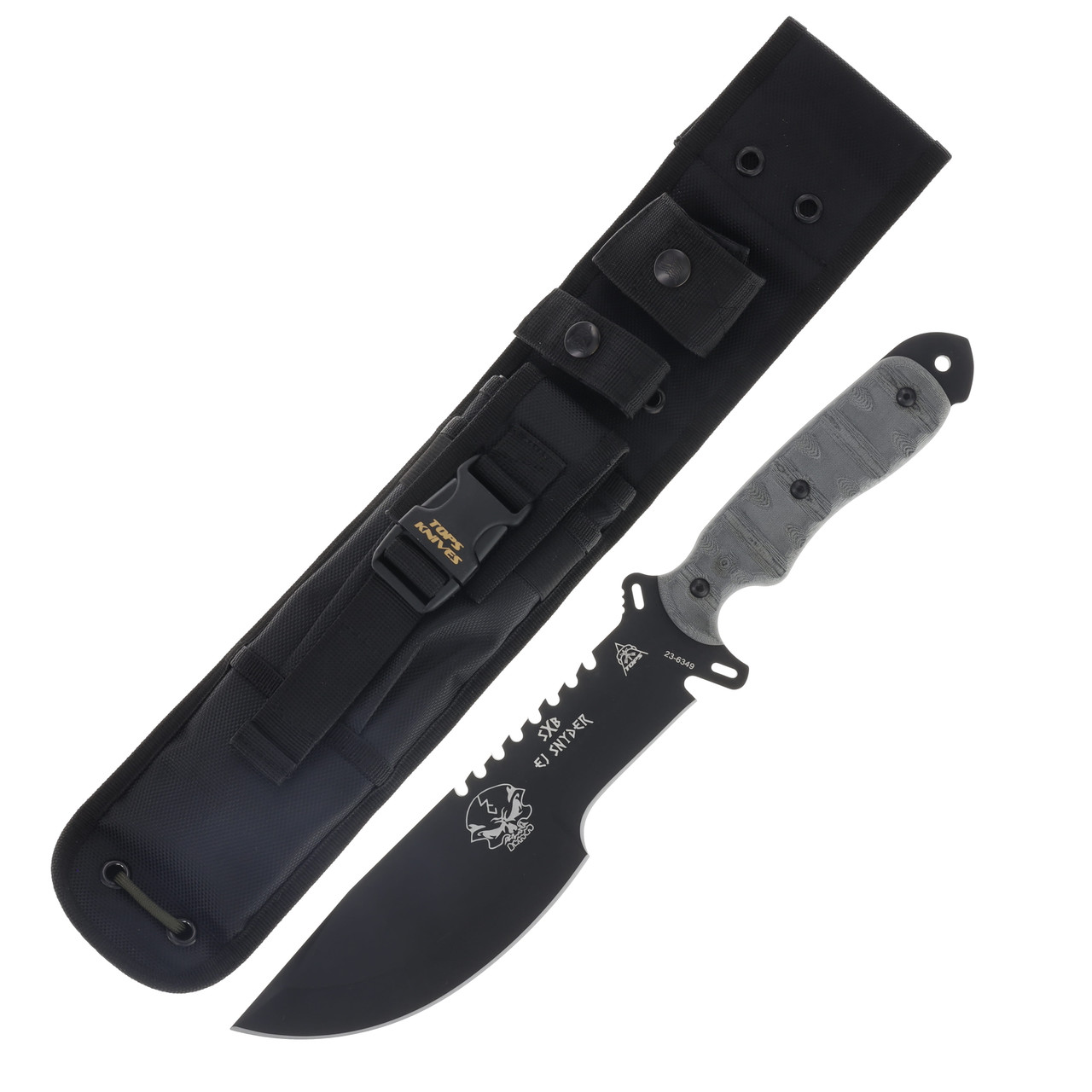 TOPS SXB Skullcrushers Xtreme Fixed Knife 9.38in Plain Black Clip