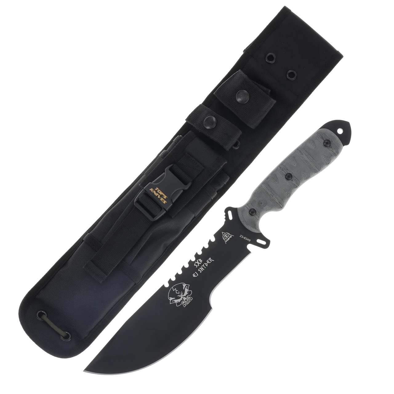 TOPS SXB Skullcrushers Xtreme Fixed Knife 9.38in Plain Black Clip Point TPSXB10