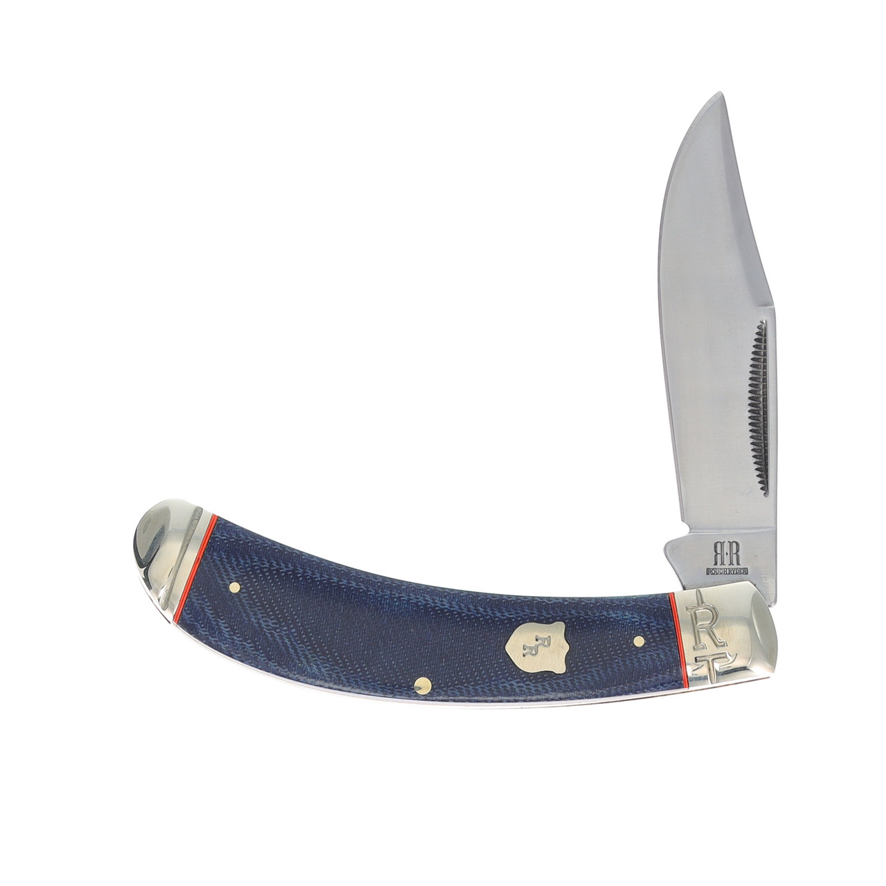 Rough Ryder One Blade Bow Trapper Folding Knife Faded Blue Jeans
