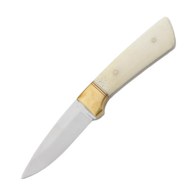Gentleman's Smooth White Bone Whittler Fixed Blade Knife