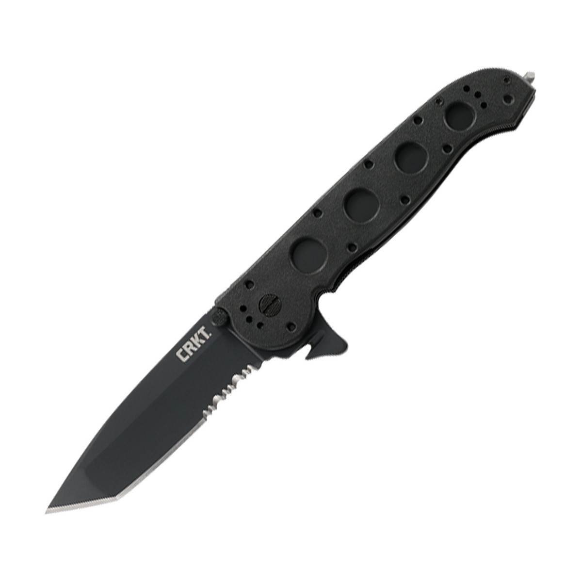 CRKT M16-14ZLEK Folding Rescue Knife 3.75in Part Serr Black TiNi Tanto