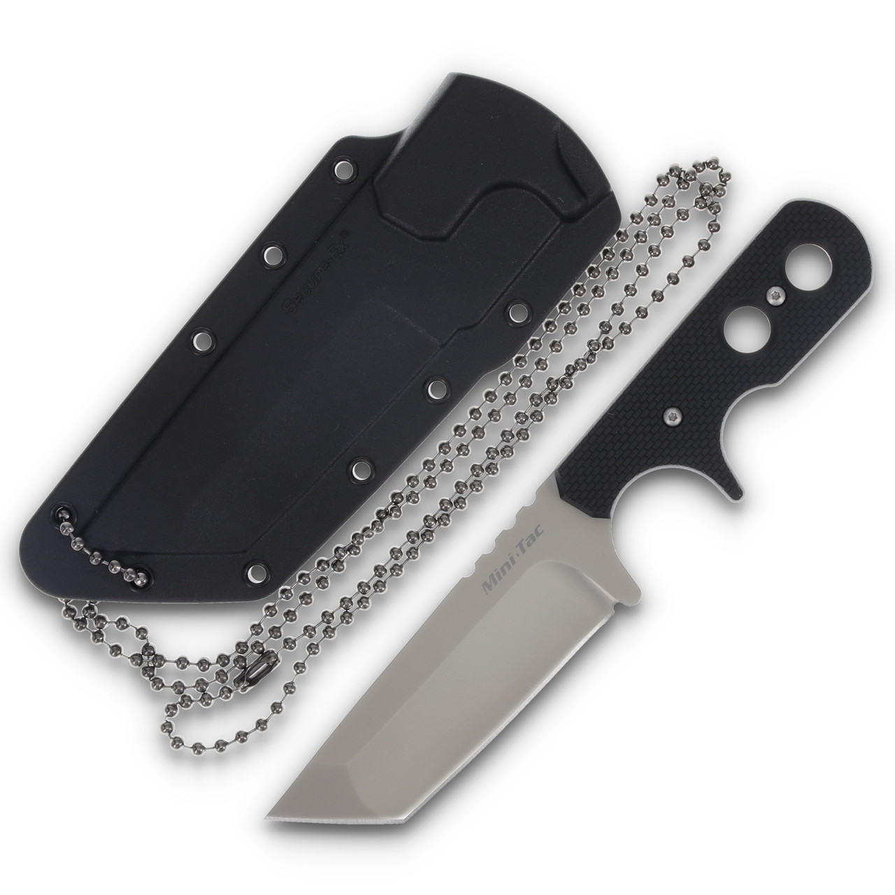 Cold Steel Mini Tac Fixed Blade Knife 3.75in Plain Bead Blast Tanto