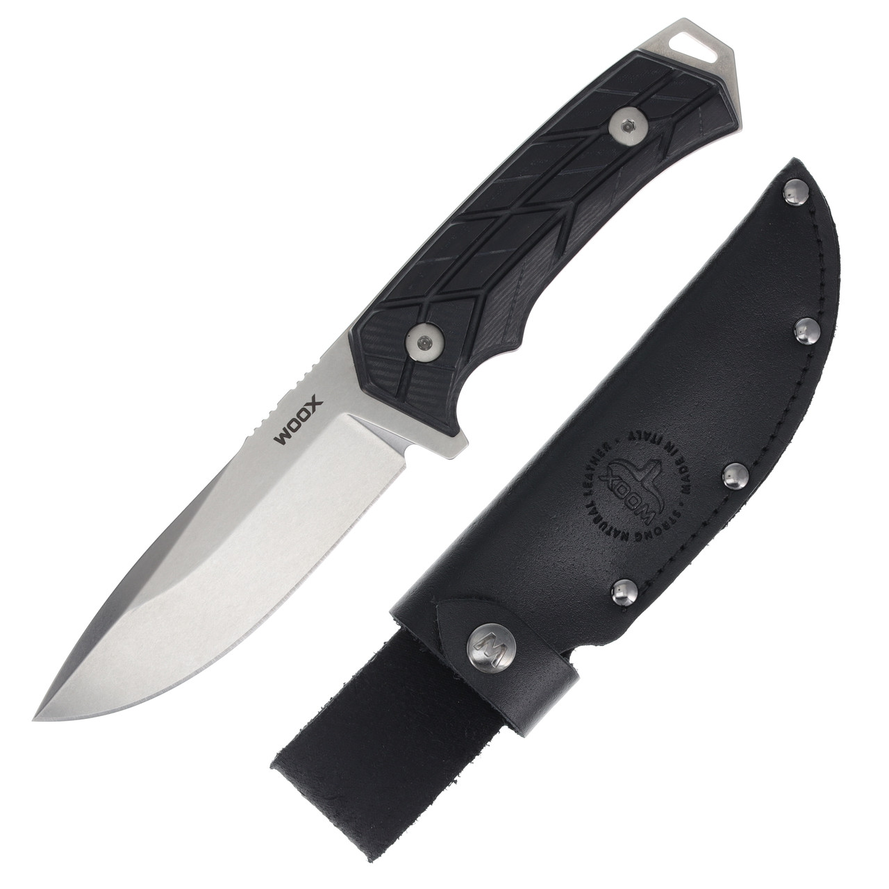 Woox Rock 62 XGrip Grey Micarta Black Handle BUKNF00114 - Smoky