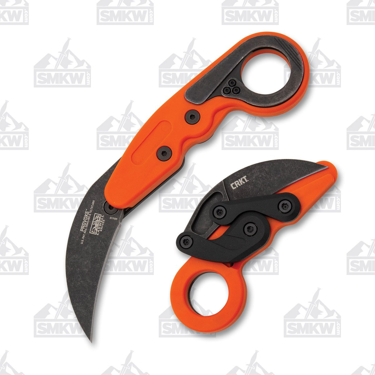 CRKT Provoke Grivory Orange Folding Karambit 2.47in Black
