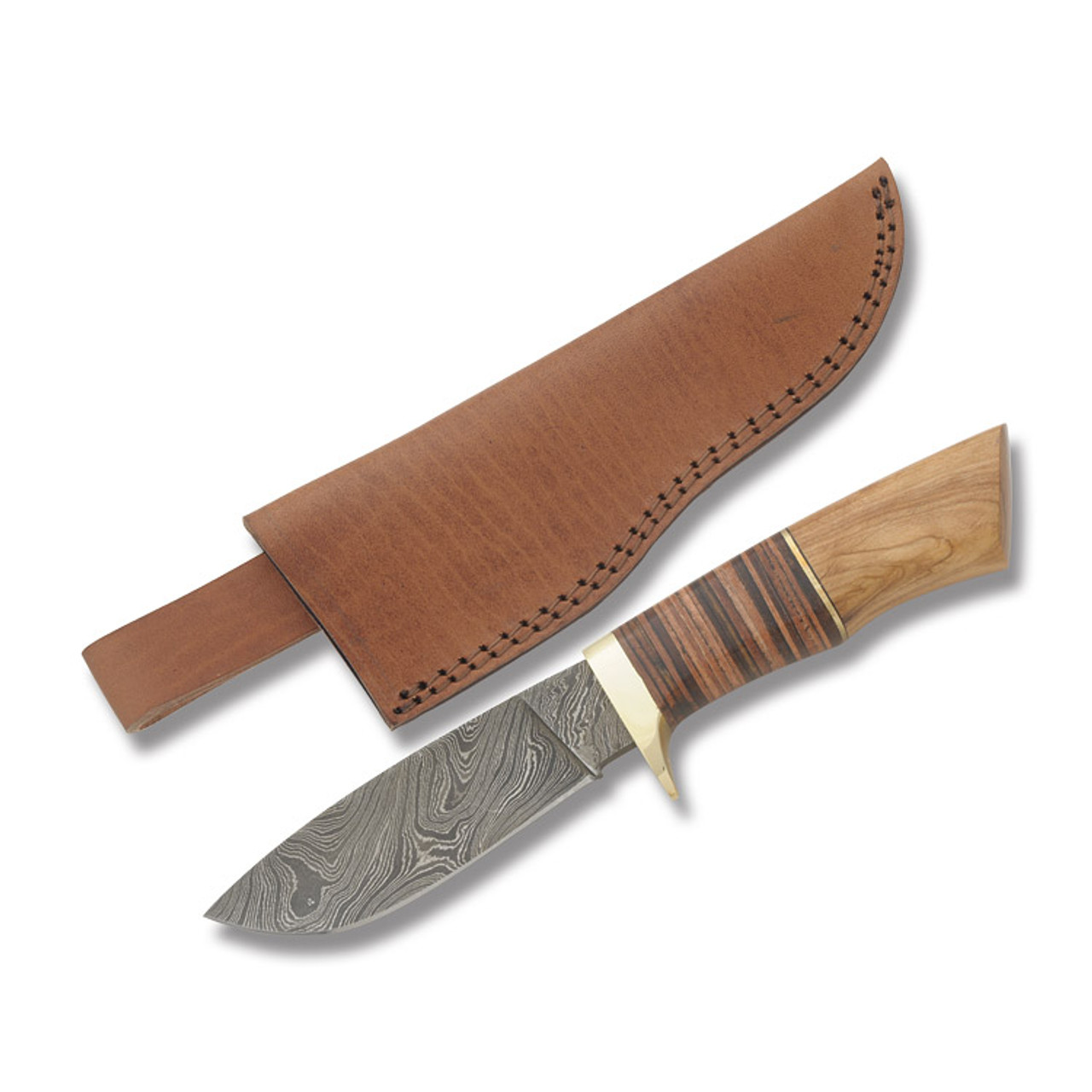 Case Stacked Leather Utility Hunter Fixed Blade Knife - Smoky Mountain Knife  Works