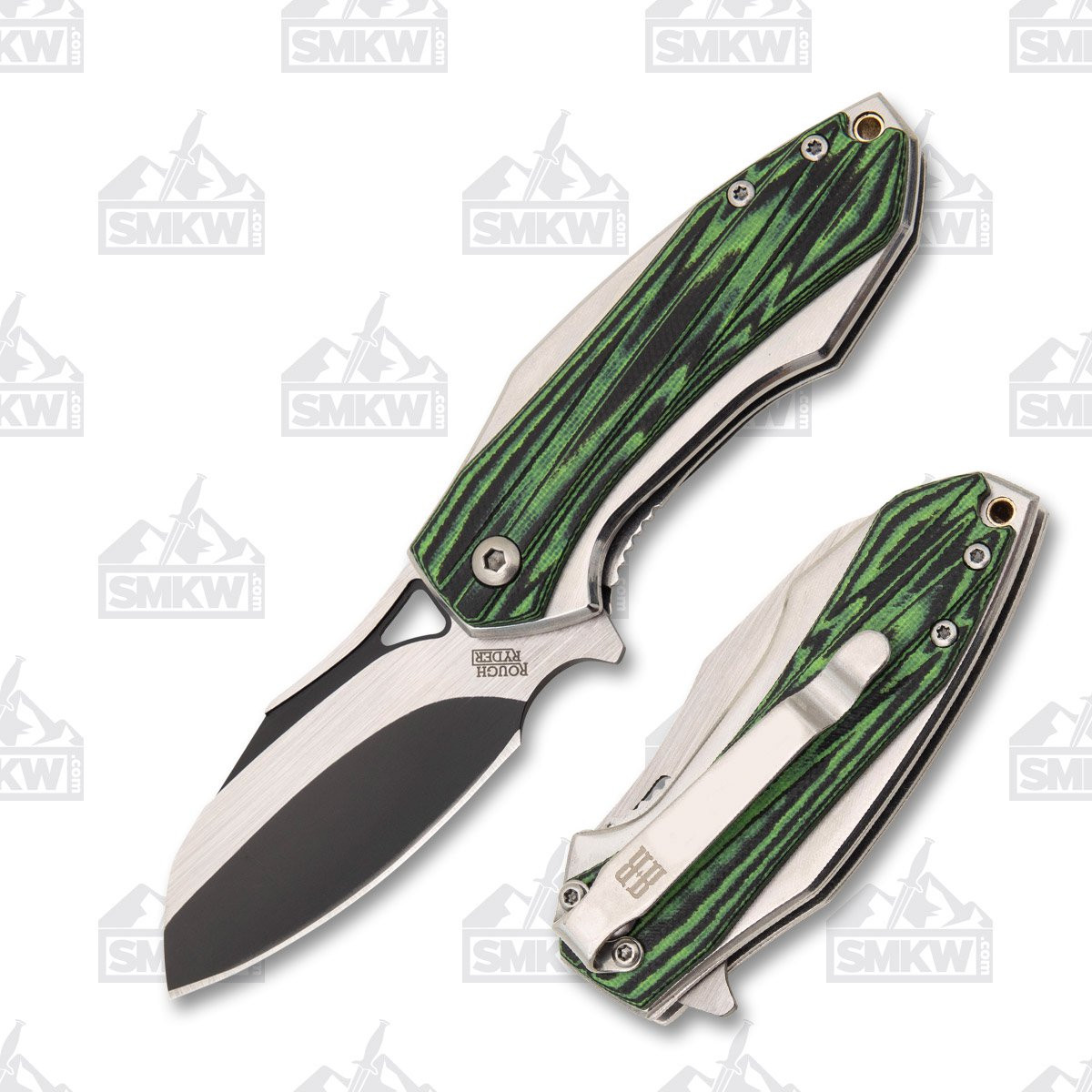 Rough Ryder Bullfrog Linerlock Folding Knife Green/Black G-10