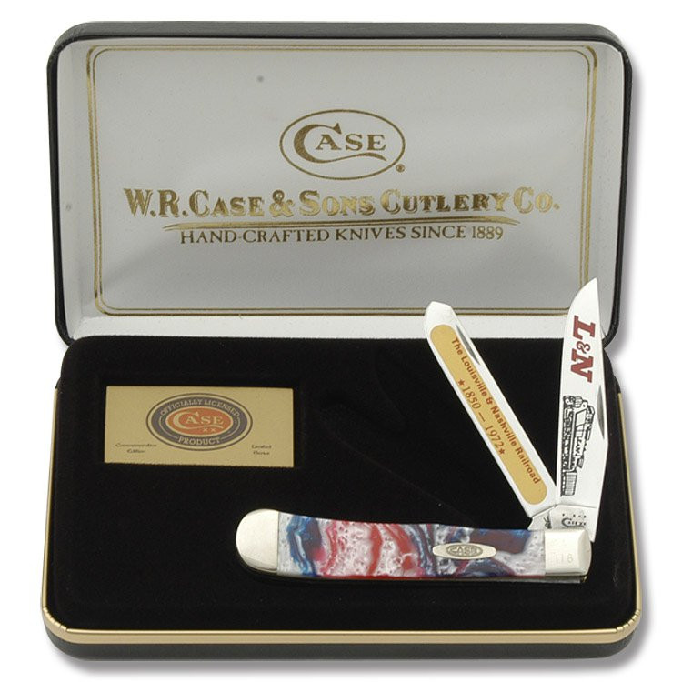 Case XX Louisville & Nashville Railroad Star Spangled Corelon Trapper Folding Knife with Gift Tin CATLNSTAR