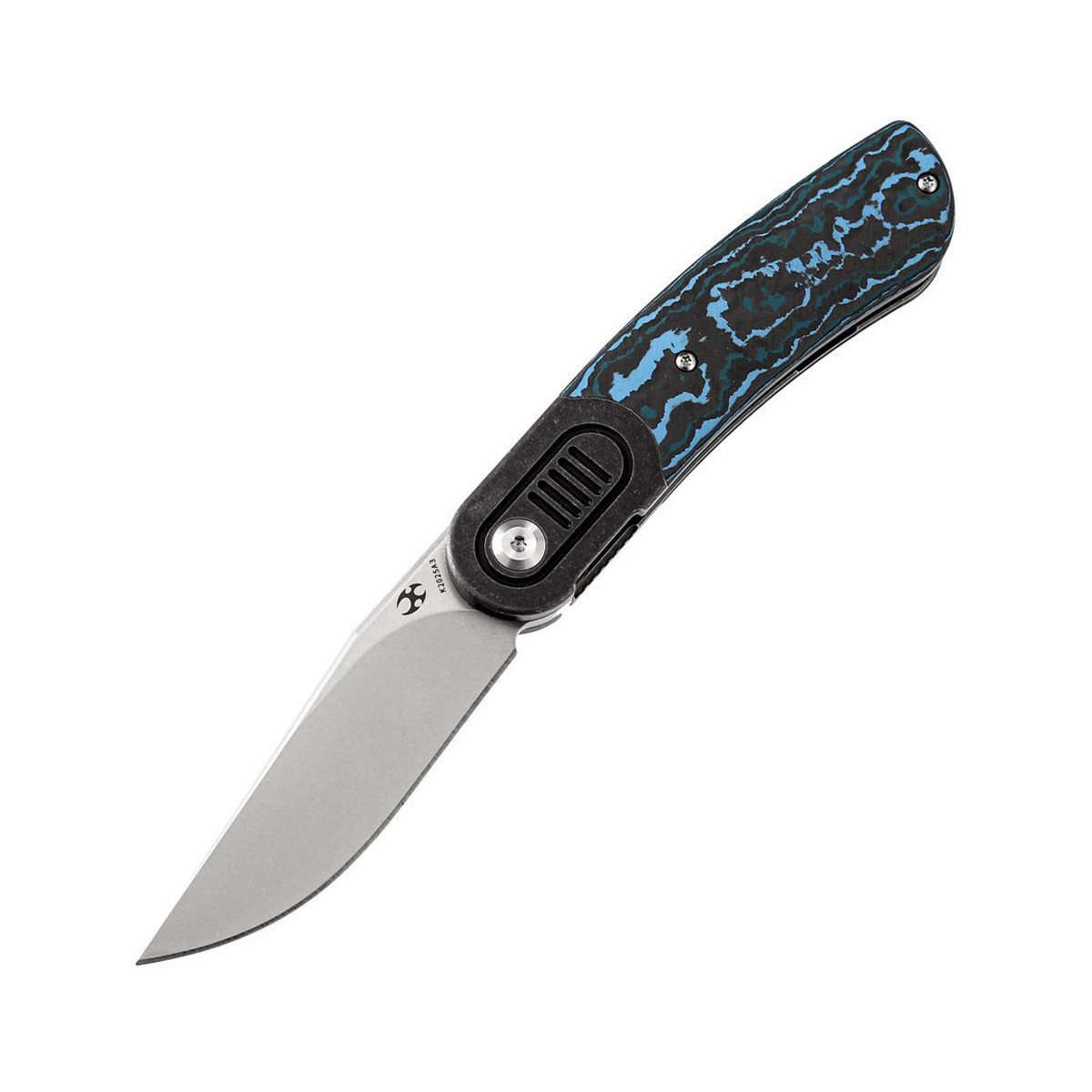 Kansept Knives Reverie Folding Knife Ti-CF Blue-Black 2.92 SW Blade