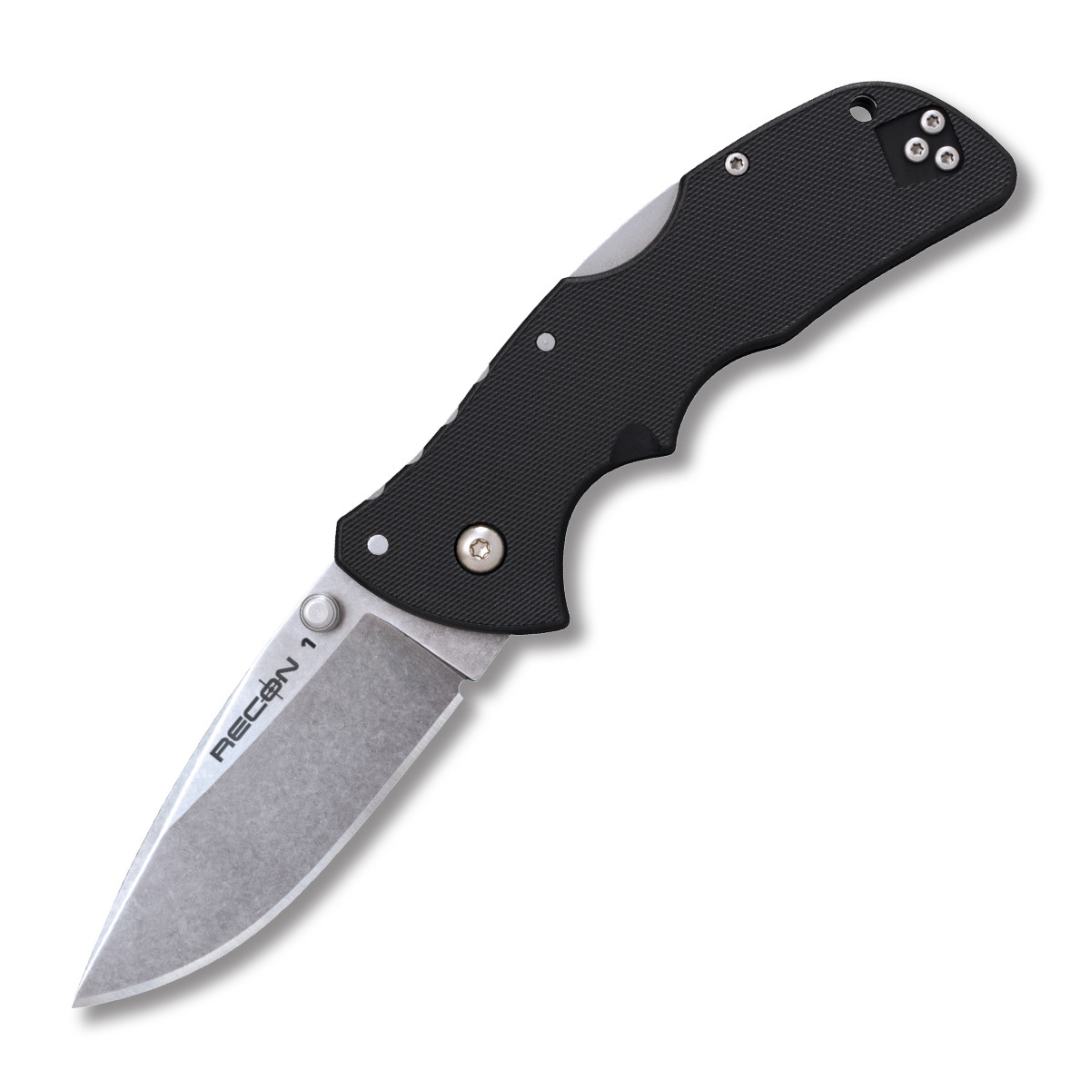 Cold Steel Mini Recon 1 Folding Knife 3in Plain Stonewash Spear