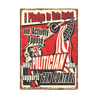 Rivers Edge Pledge to Vote Tin Sign | Pro-Gun Wall Art