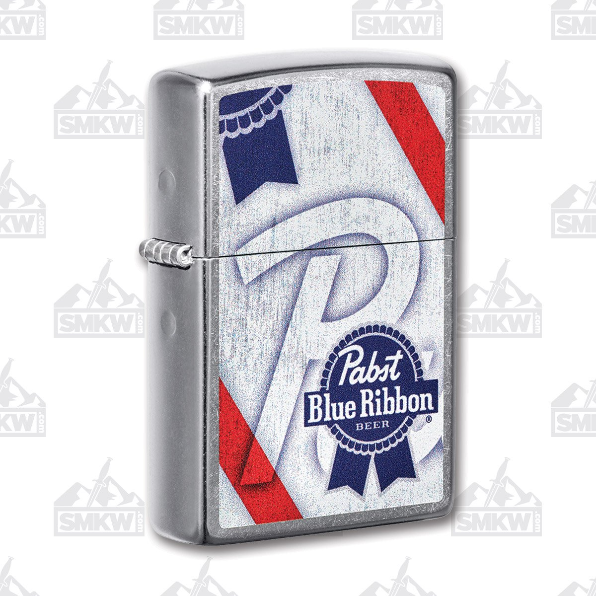 Zippo Street Chrome Pabst Blue Ribbon Lighter Smoky Mountain Knife Works