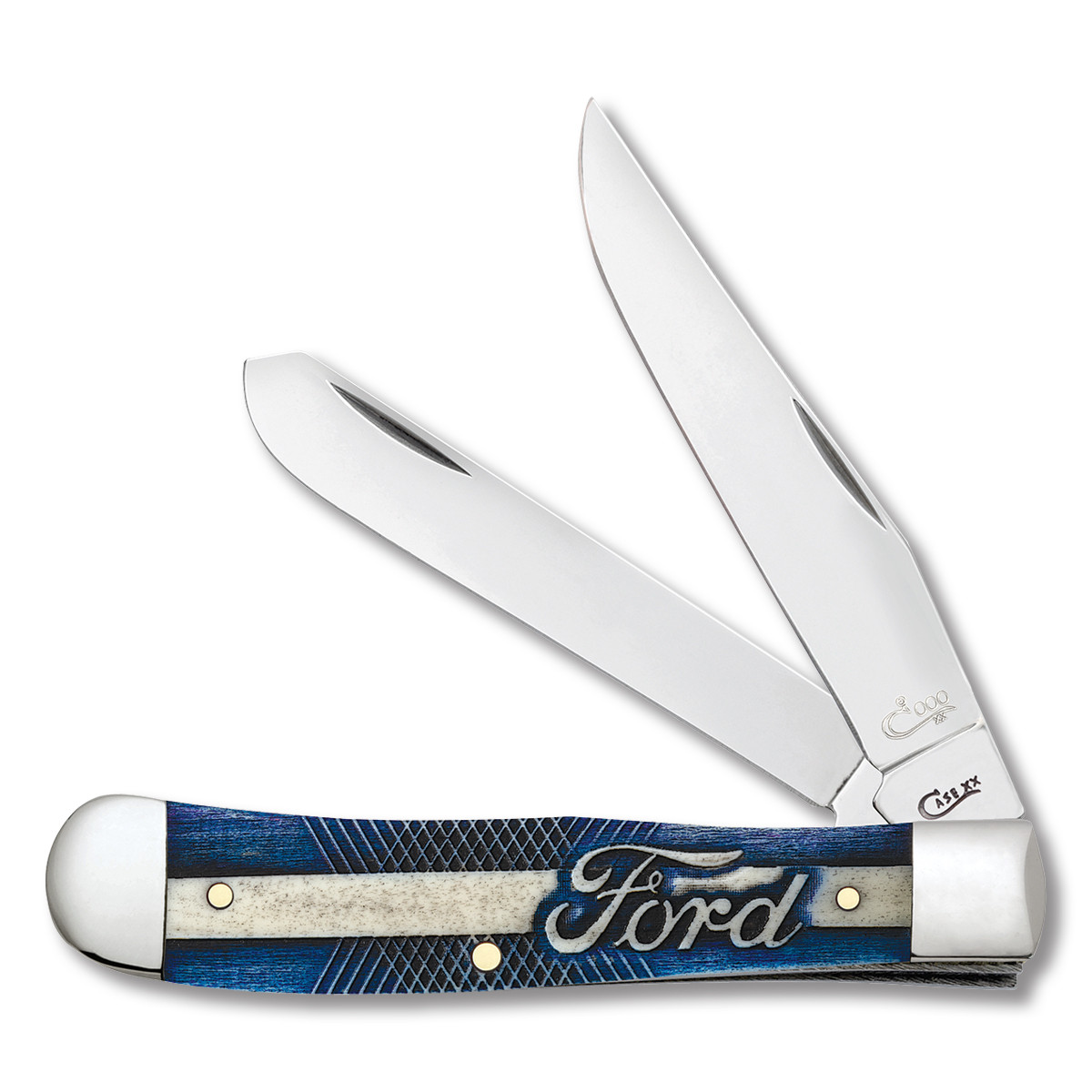 『ジョン・ディクスン・カー　cabin B-13　研究』CD２枚付き Case XX Ford Tough Blue Natural Bone Trapper Folding Knife CA14323