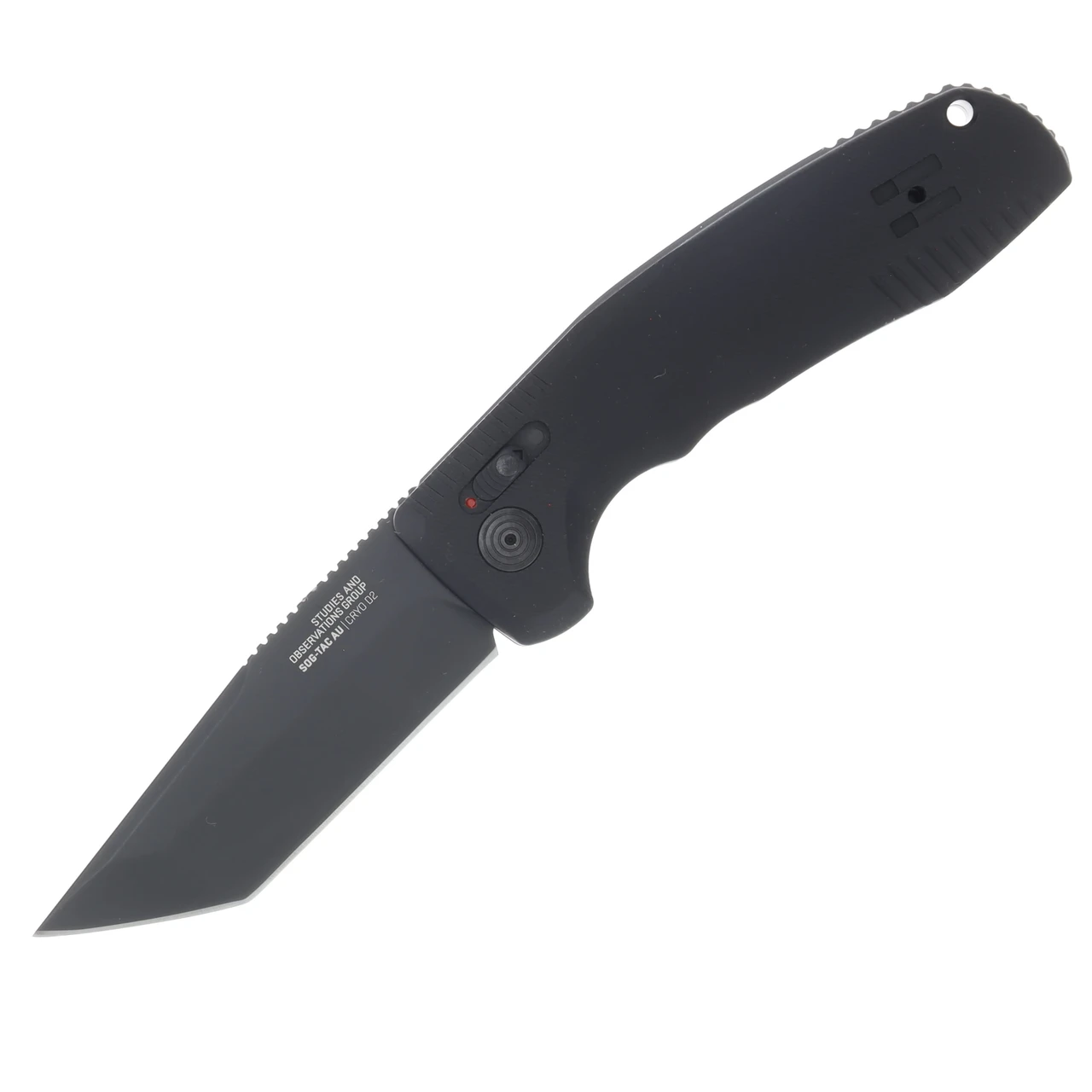SOG Knives TAC AU Automatic Knife Black 3.43in Plain Tanto Blade