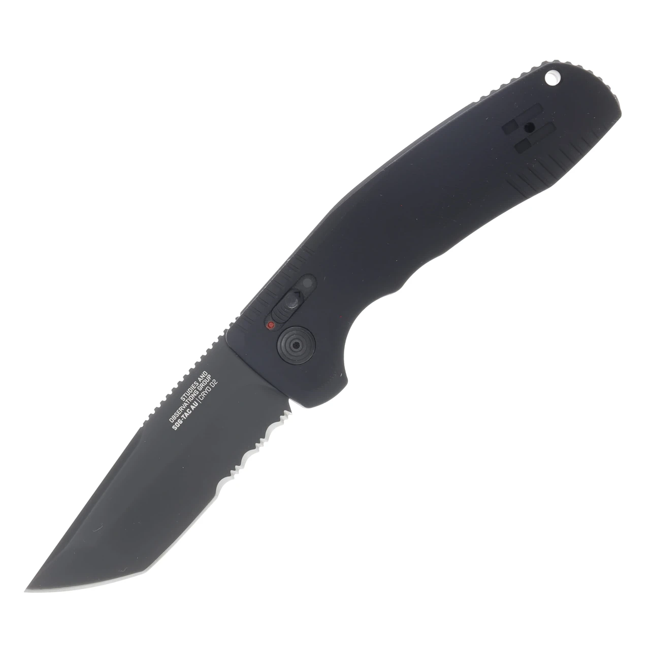 SOG TAC AU Auto Folding Knife 3.43in Black Tanto Partially Serrated AUSOG15380457