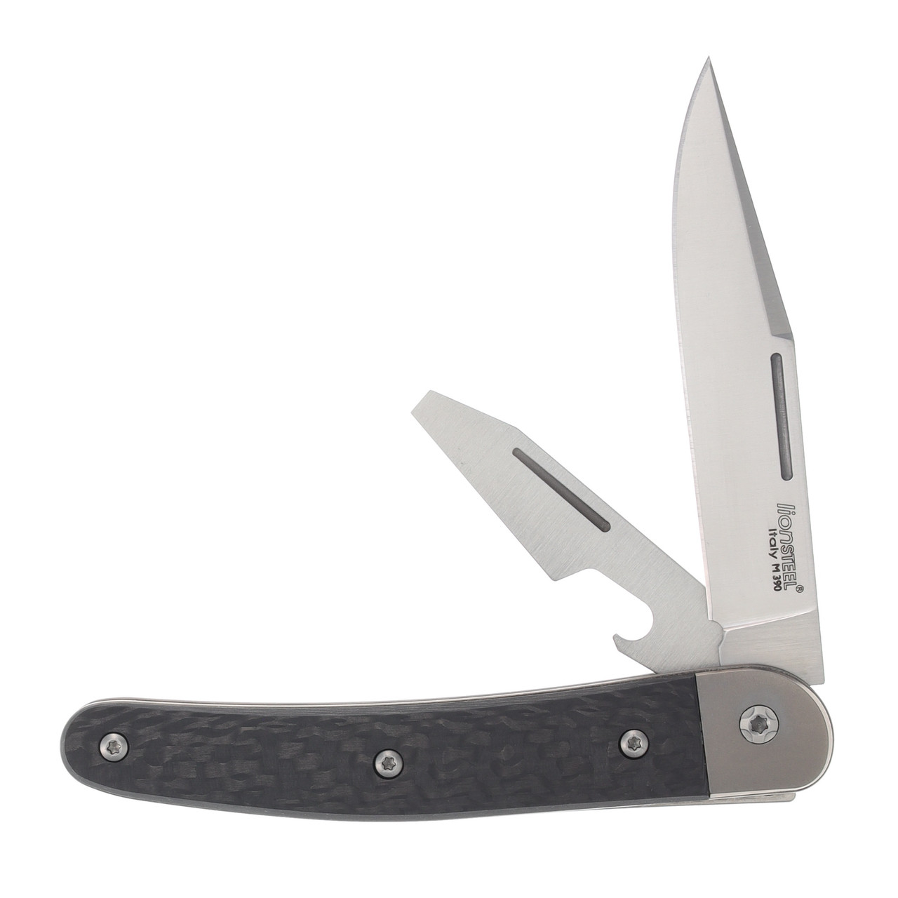 Lion Steel Jack Two Screw Driver Blade Carbon Fiber Clip Point