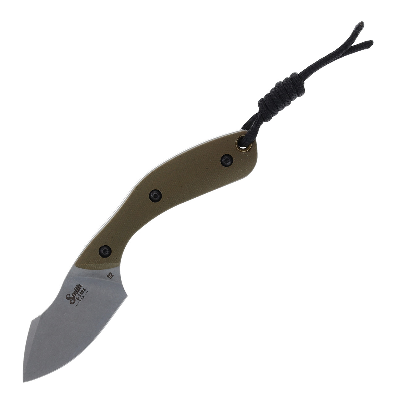 Smith & Sons Apex Fixed Blade Knife OD Green Micarta 2.87in Plain Satin SM034103