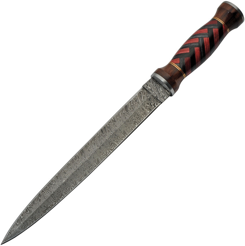 Szco 18 Inch Red and Black Braided Spearhead Dirk DM1271 - Smoky