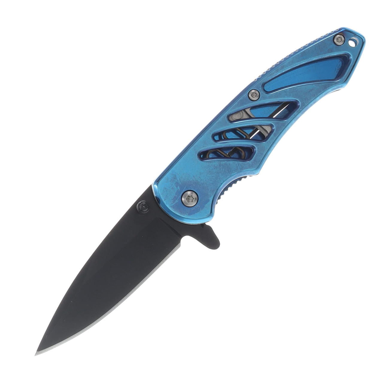 Blue Titanium 6" Linerlock Folding Knife 300523BL