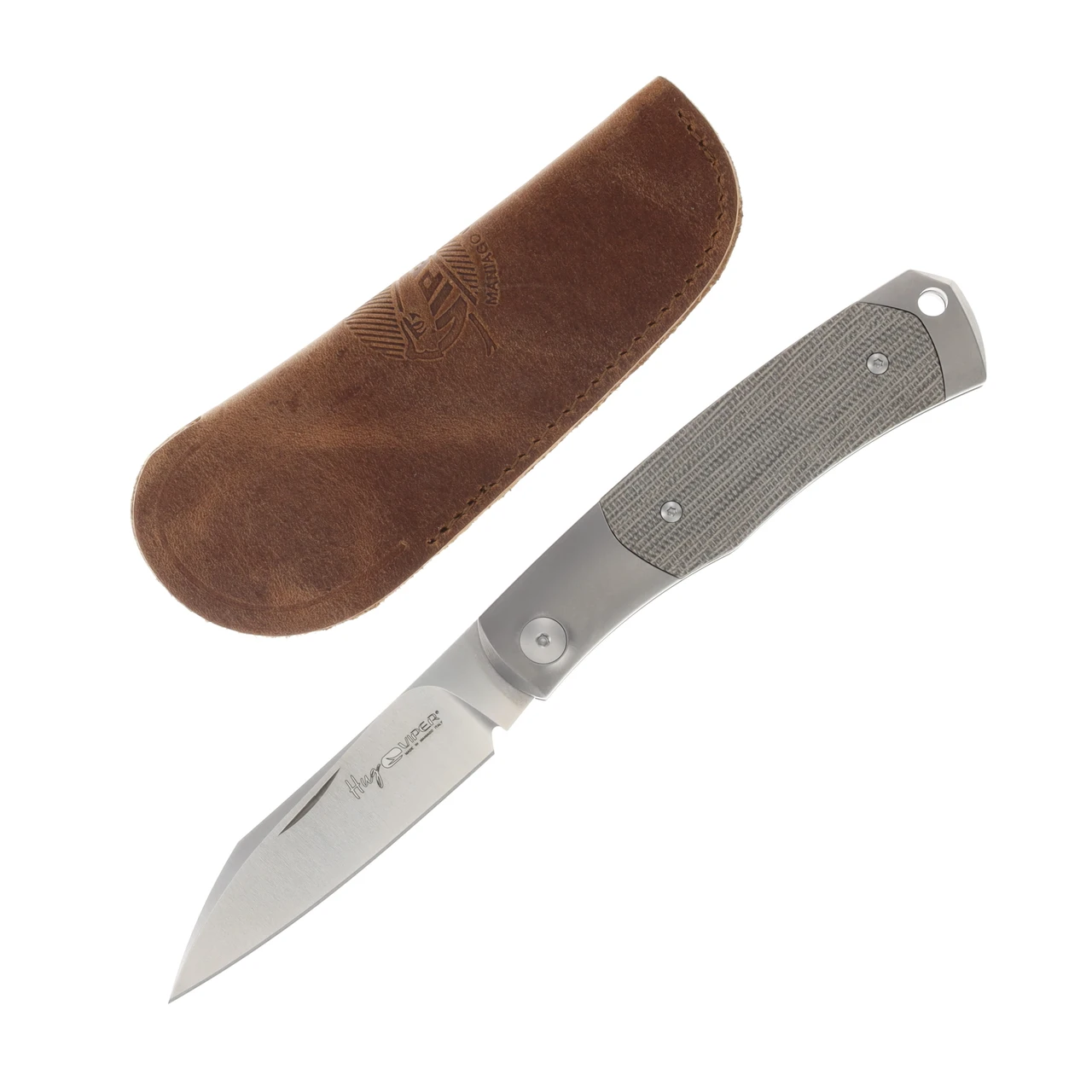 Viper Knives Hug 2 Folding Knife Green Canvas Micarta 3.12in Satin Blade