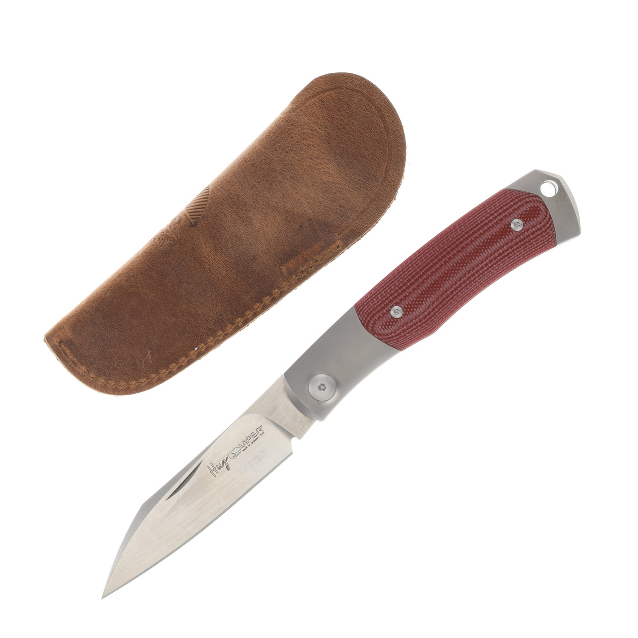 Viper Knives Hug 2 Folding Knife Red G10 3.125in Plain Satin Blade