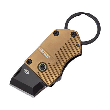 Gerber Key Note Folding Knife Coyote Brown 1in Black Plain Edge Blade
