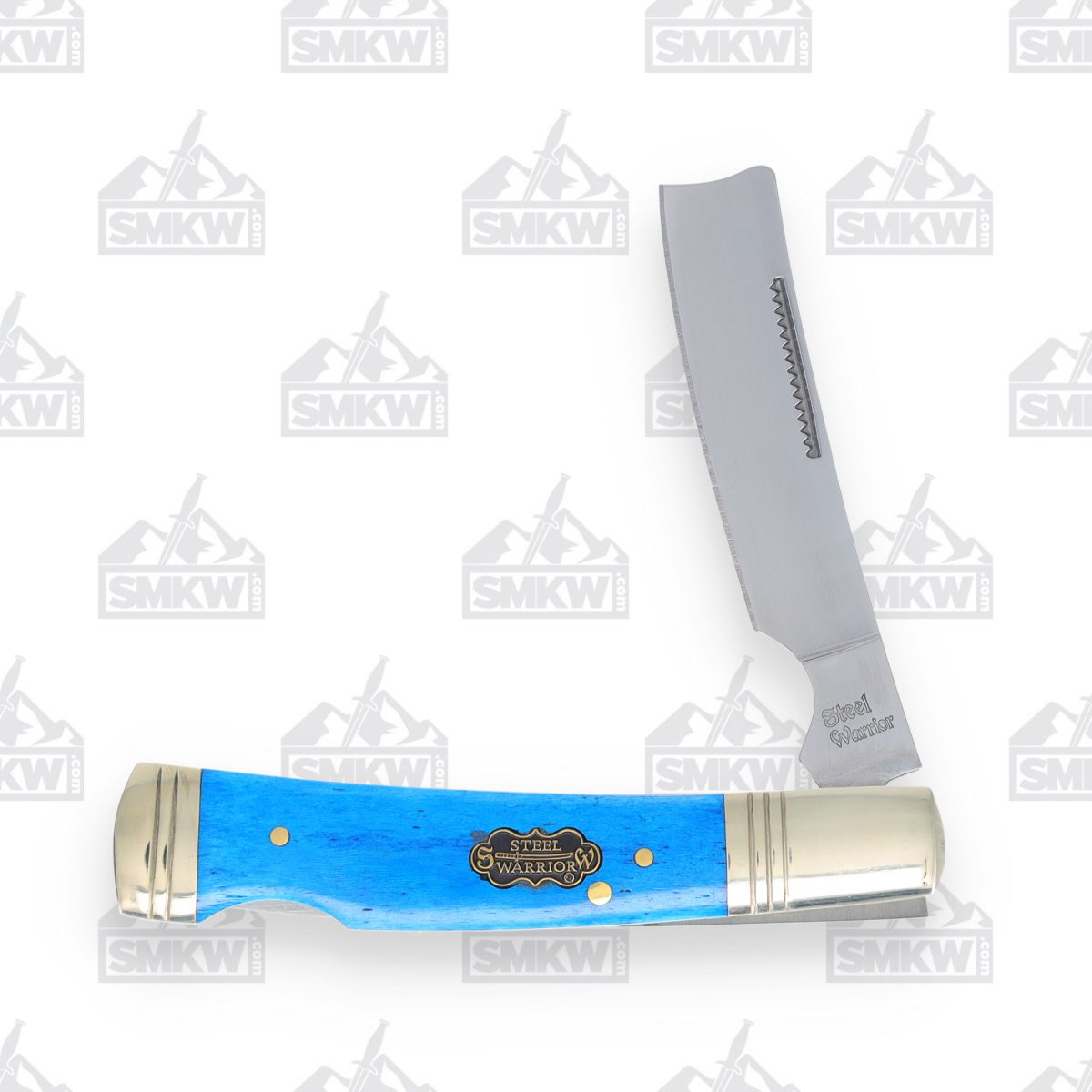 Frost Steel Warrior Razor Lockback Blue Smooth Bone FRSW034BLSB